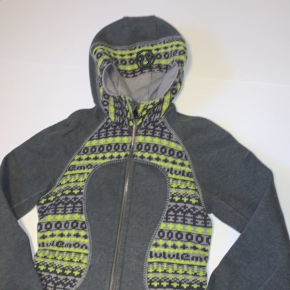 Lululemon “Scuba” Limited Edition Grey and Yellow Hoodie - Women’s Size 4 - Picture 2 of 7